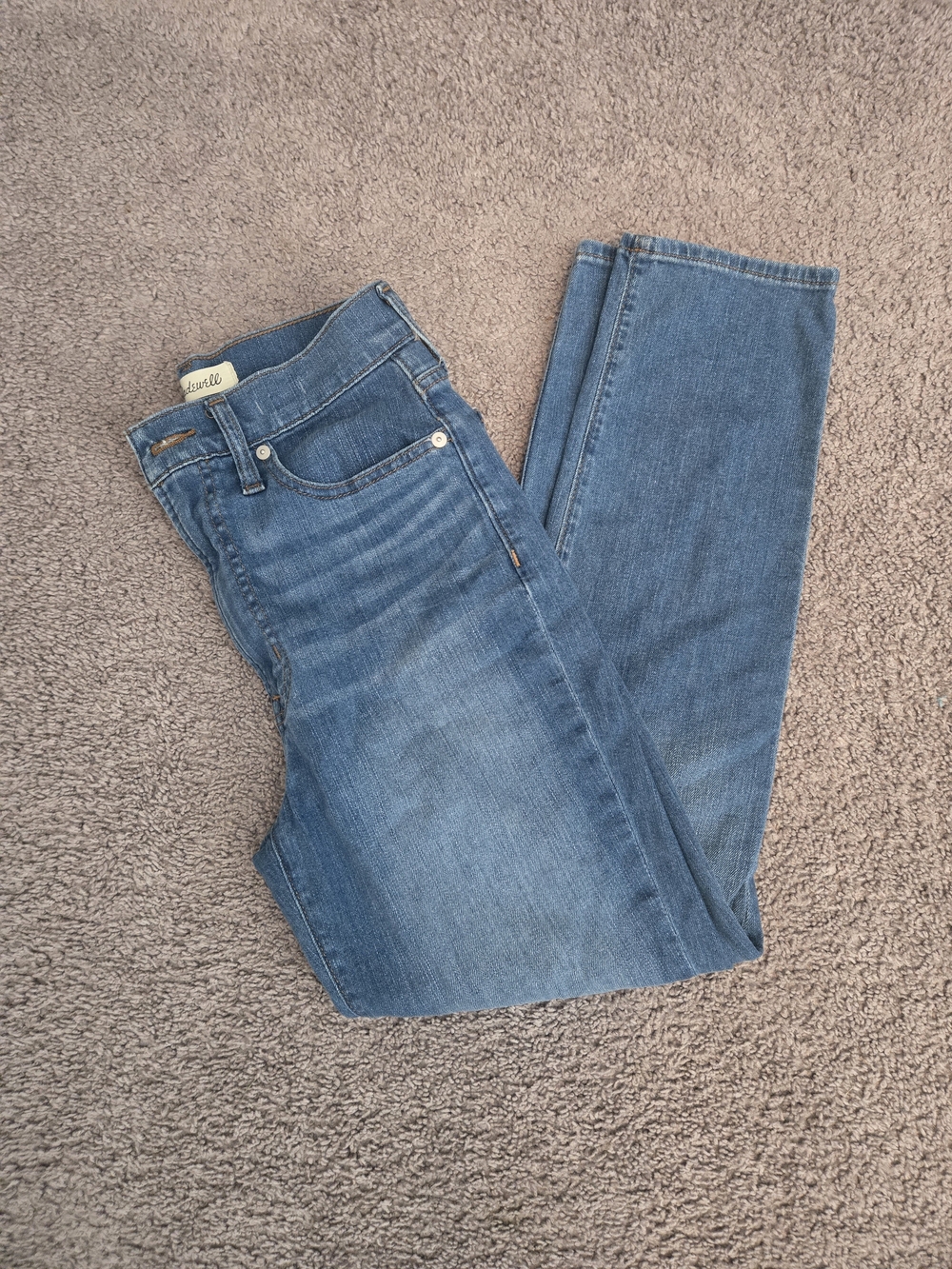 Madewell Women’s Stretch Cropped Jeans Blue Denim Medium Wash 5-Pocket